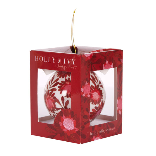 Holly and Ivy - Individual Artist Bauble Red Waratah - The Ivy Room Adelaide