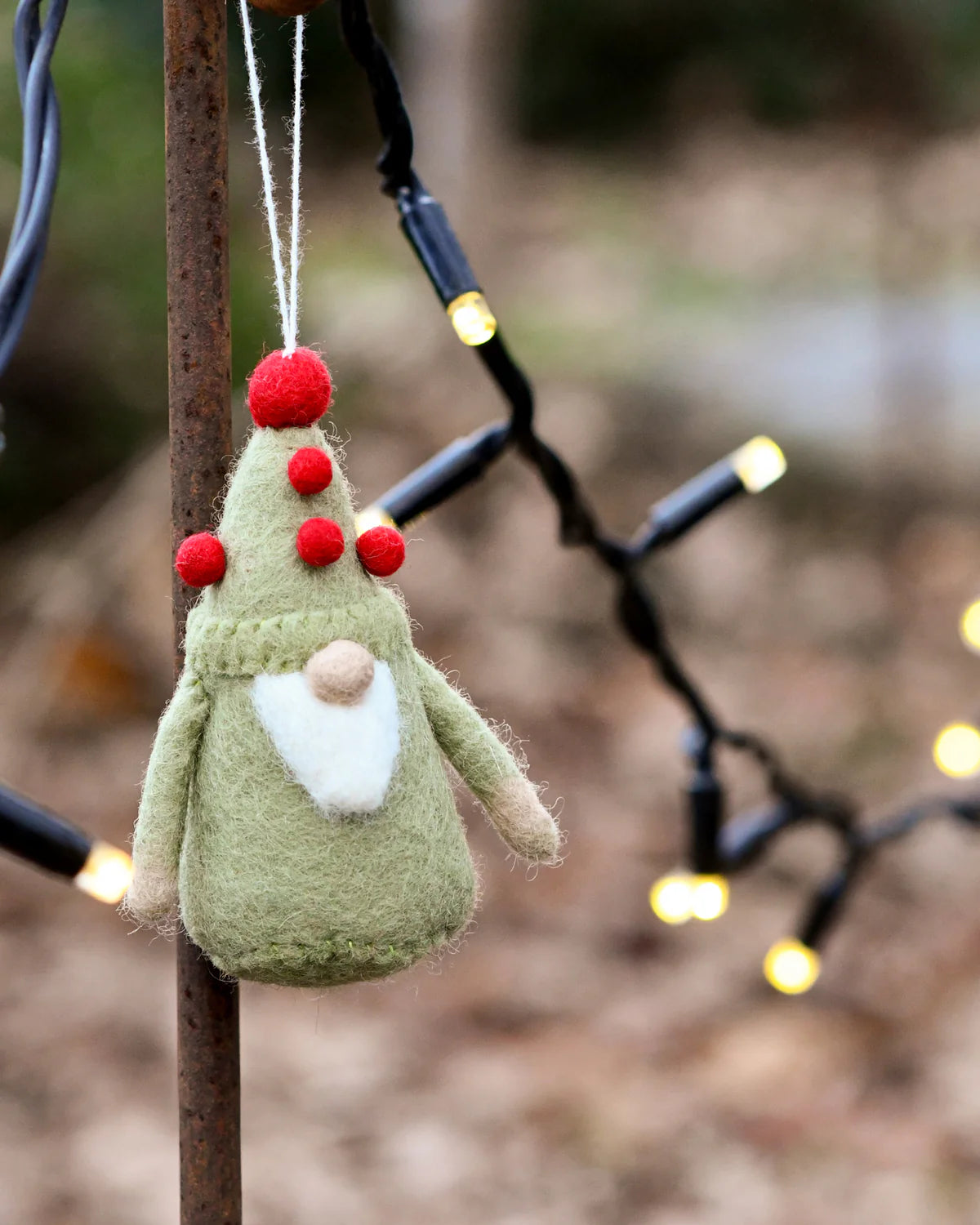 Tara Treasures - Felt Green Gnome Ornament