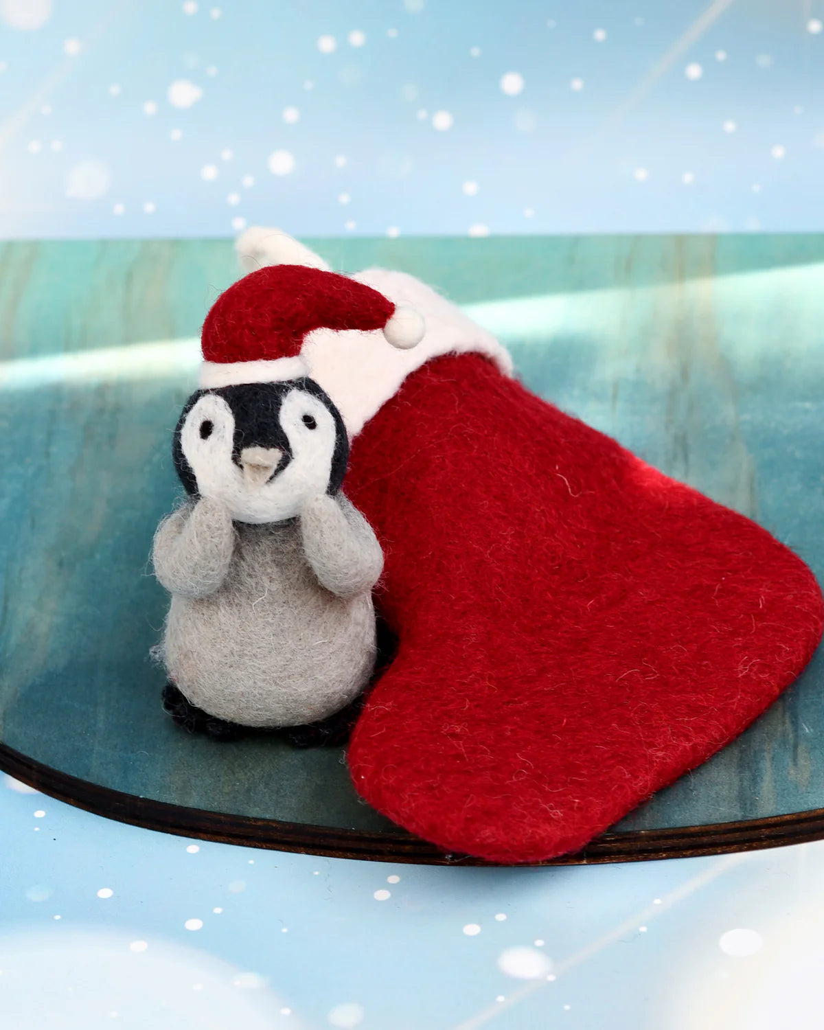 Tara Treasures - Felt Penguin in Stocking Toy