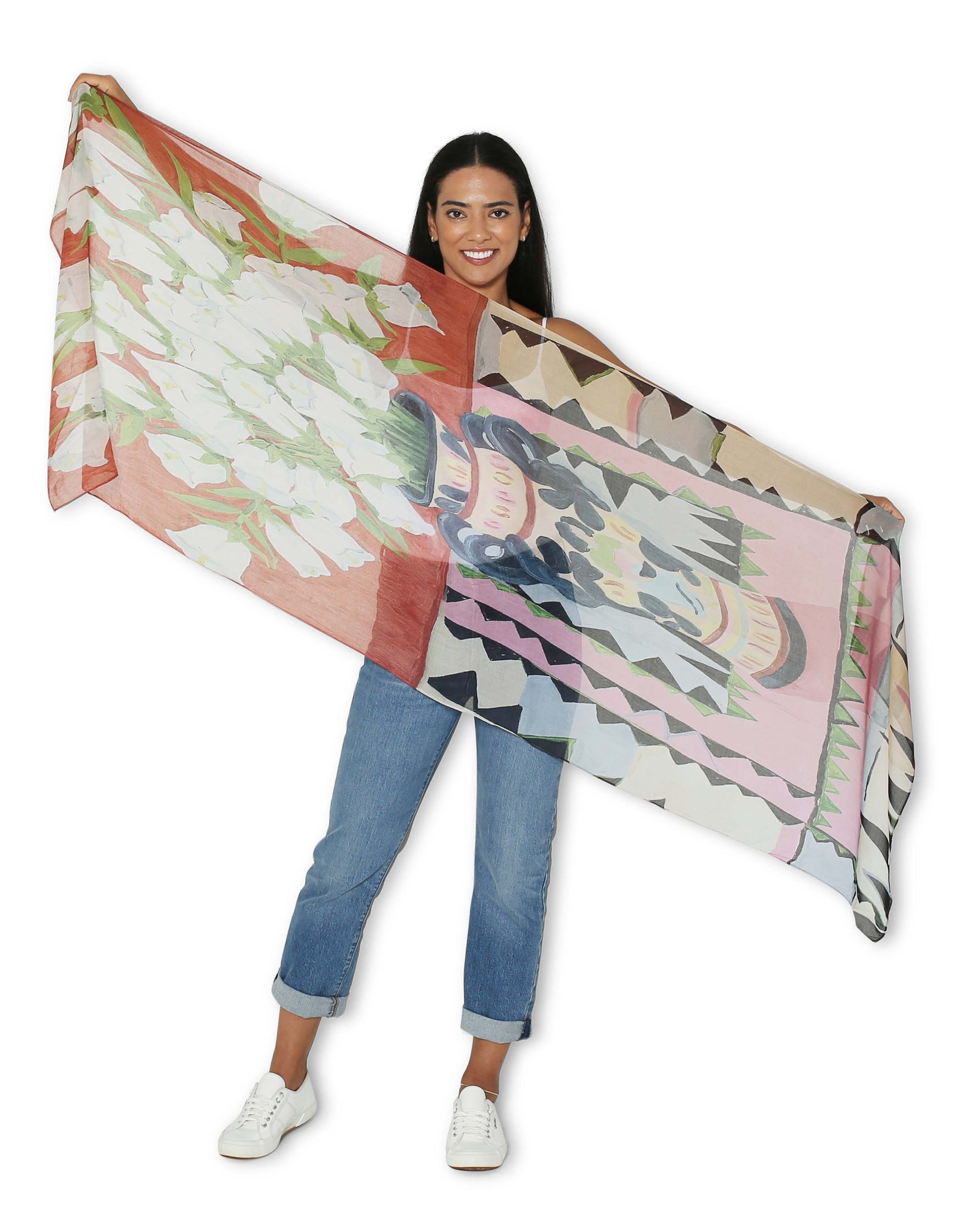 The Artist Label - Viscose Scarf Foxgloves - The Ivy Room Adelaide