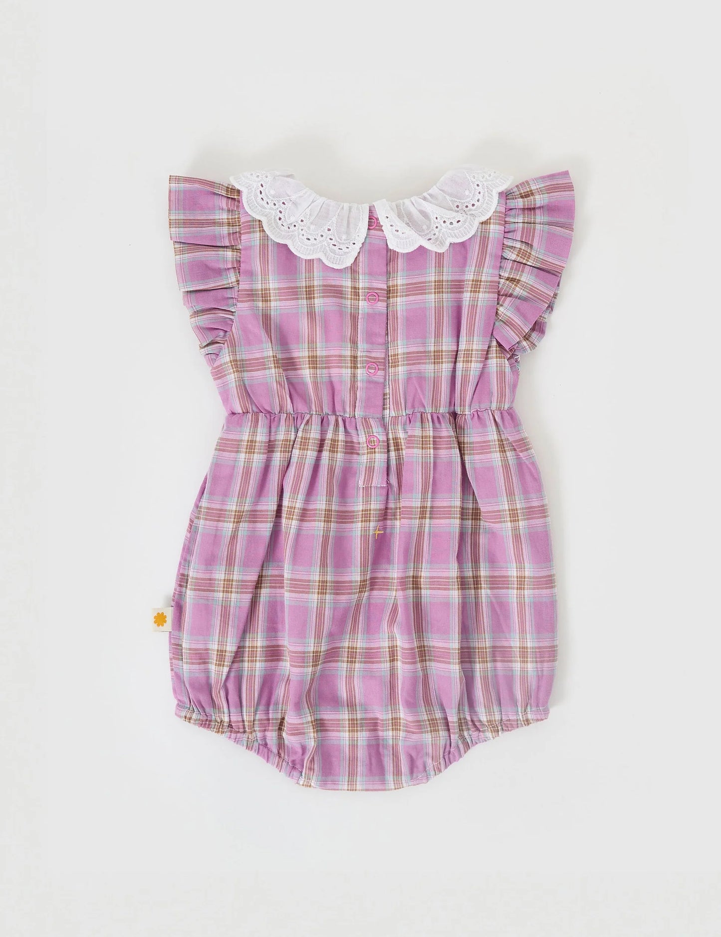 Goldie + Ace - Lani Smocked Romper Mauve Check