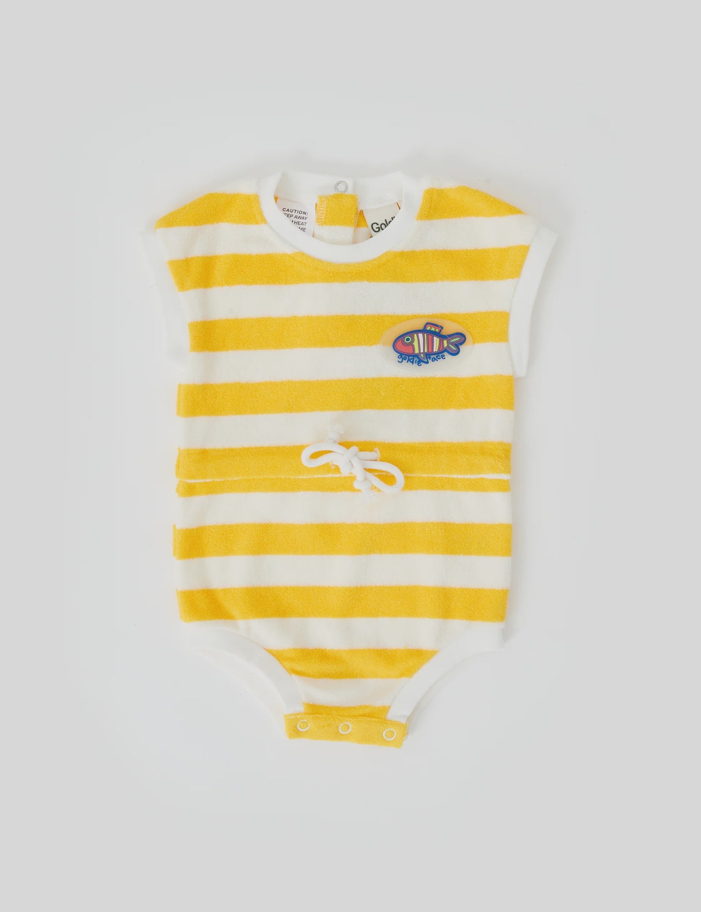 Goldie + Ace - Little Fish Terry Romper Yellow