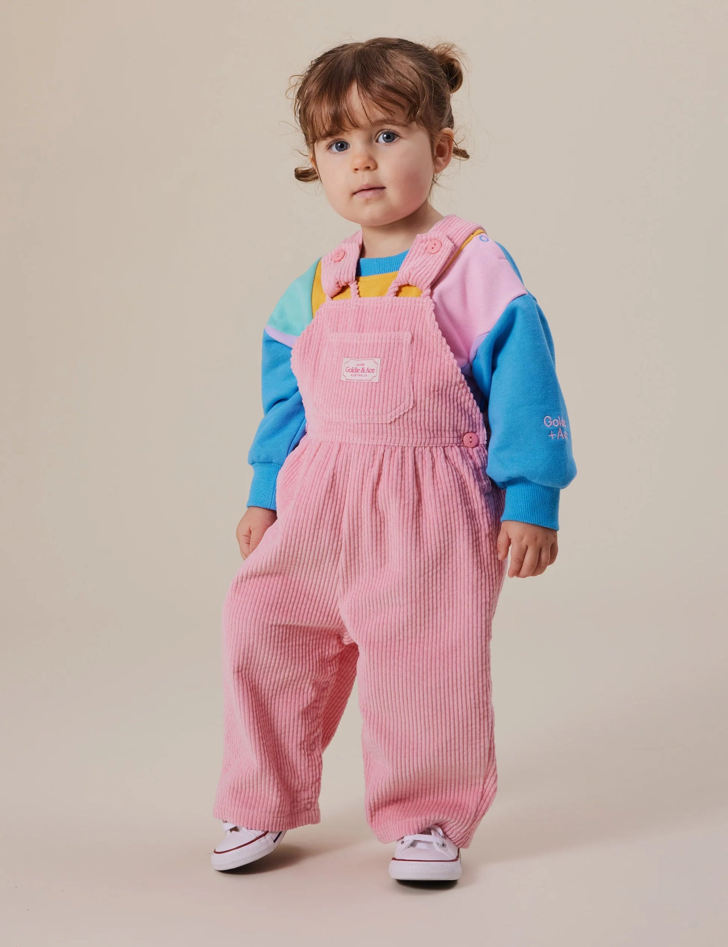 Goldie + Ace - Sammy Corduroy Overalls Sweet Pea