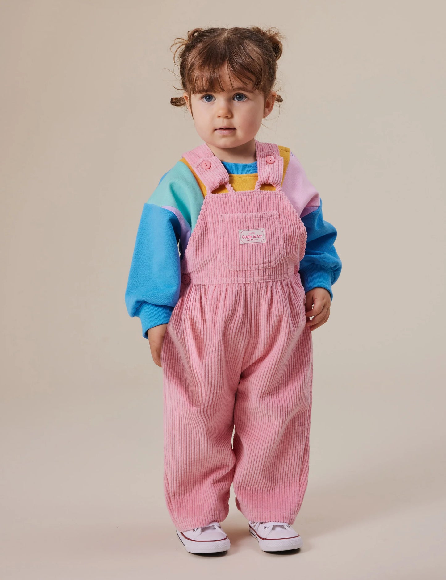 Goldie + Ace - Sammy Corduroy Overalls Sweet Pea