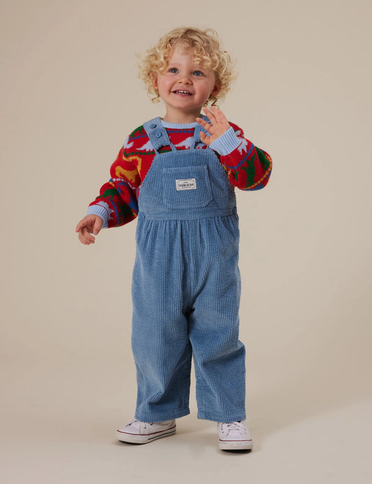 Goldie + Ace - Sammy Corduroy Overalls Duck Egg