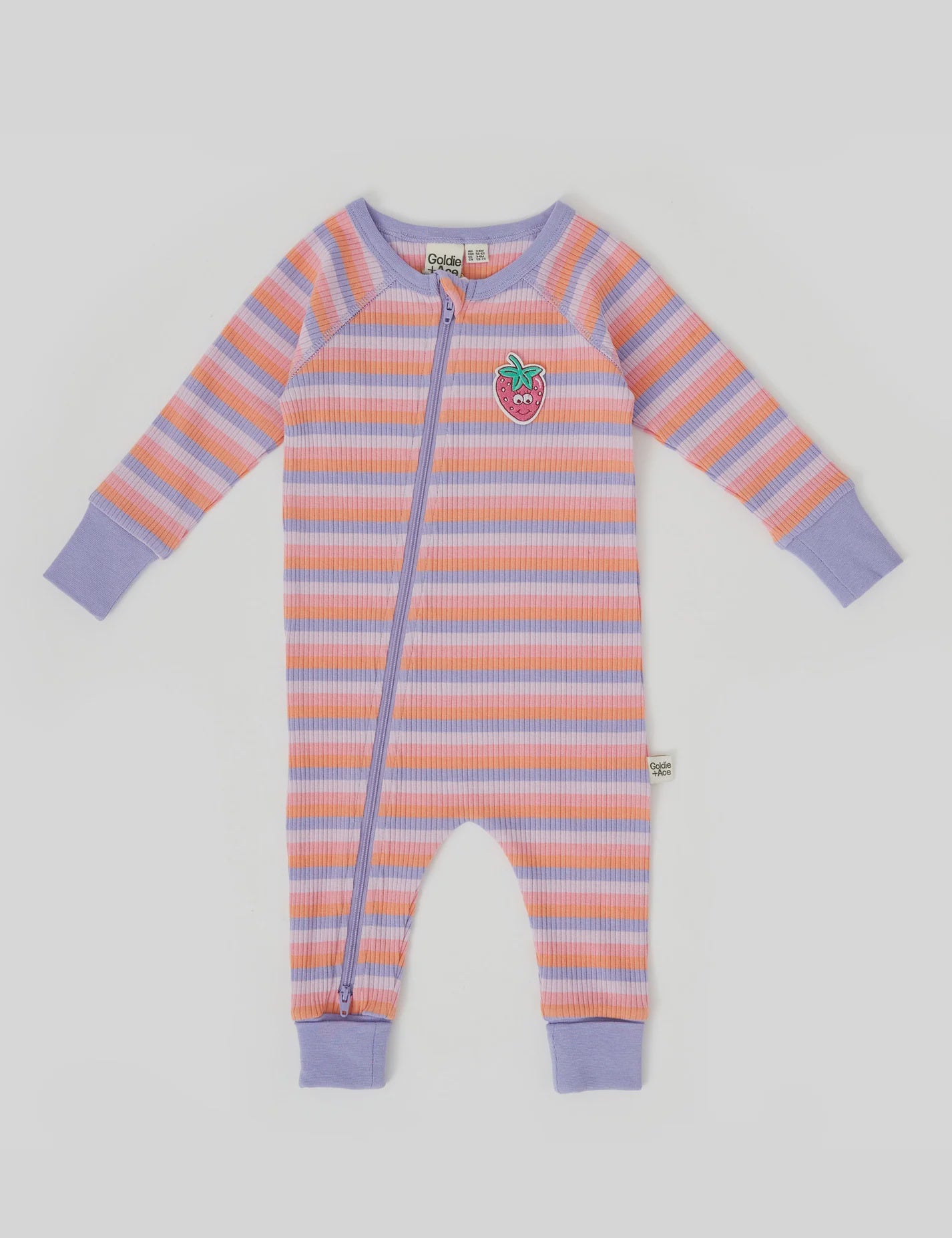 Goldie + Ace - Tutti Frutti Stripe Rib Zipsuit