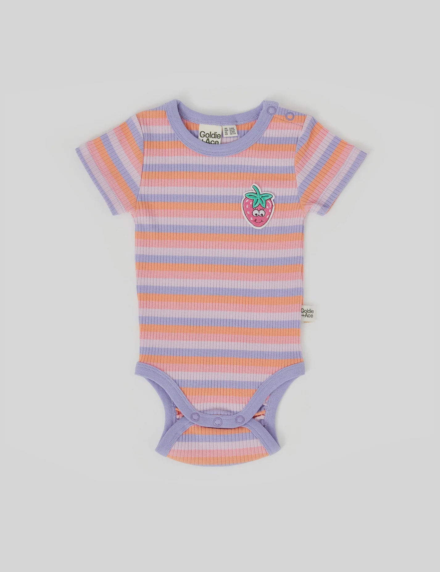 Goldie + Ace - Tutti Frutti Stripe Short Sleeve Rib Bodysuit