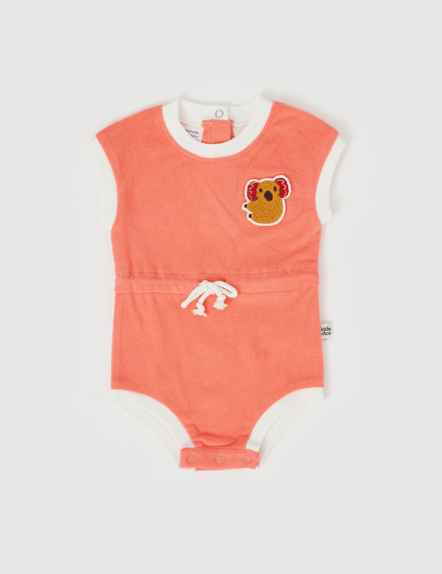 Goldie + Ace - Koala Hug Terry Towelling Romper Melon