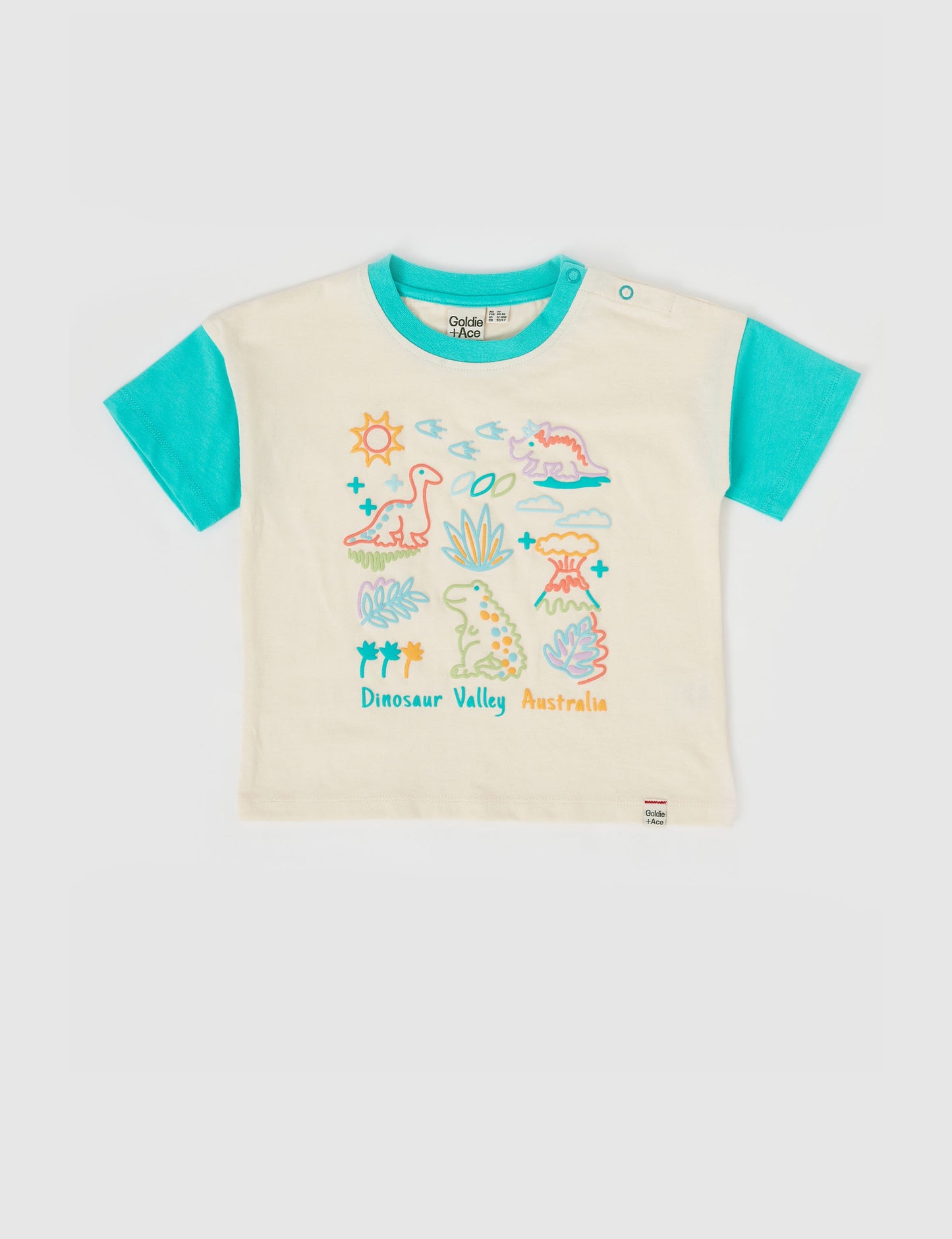 Goldie + Ace - Puff Print Dinosaur Valley T-Shirt