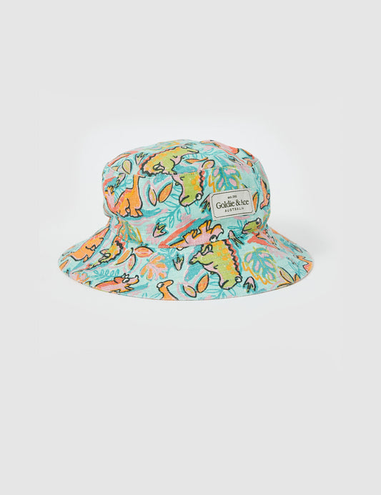 Goldie + Ace - Linen Bucket Hat Dino Jungle