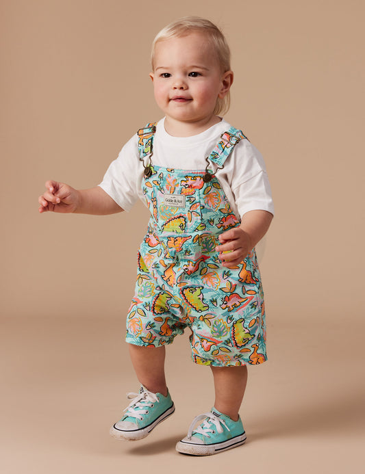 Goldie + Ace - Burton Dino Jungle Denim Overalls