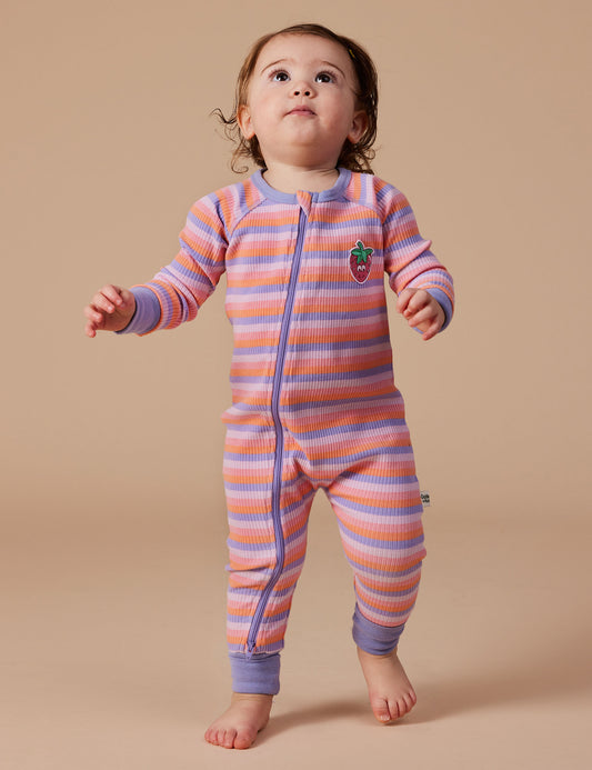 Goldie + Ace - Tutti Frutti Stripe Rib Zipsuit