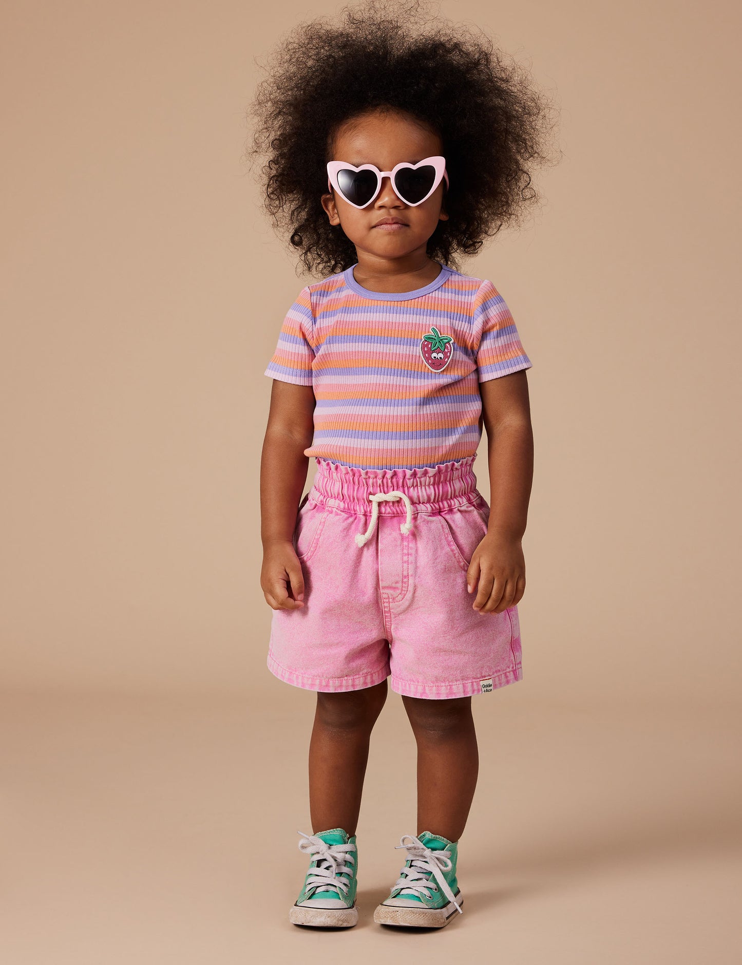 Goldie + Ace - Tutti Frutti Stripe Short Sleeve Rib Bodysuit