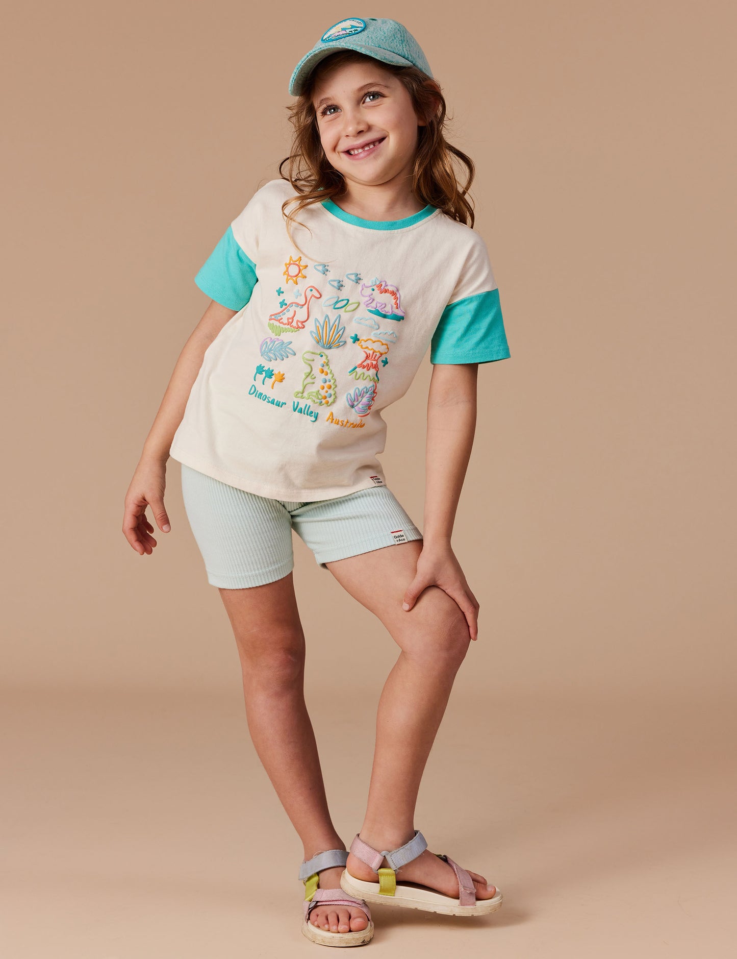 Goldie + Ace - Puff Print Dinosaur Valley T-Shirt