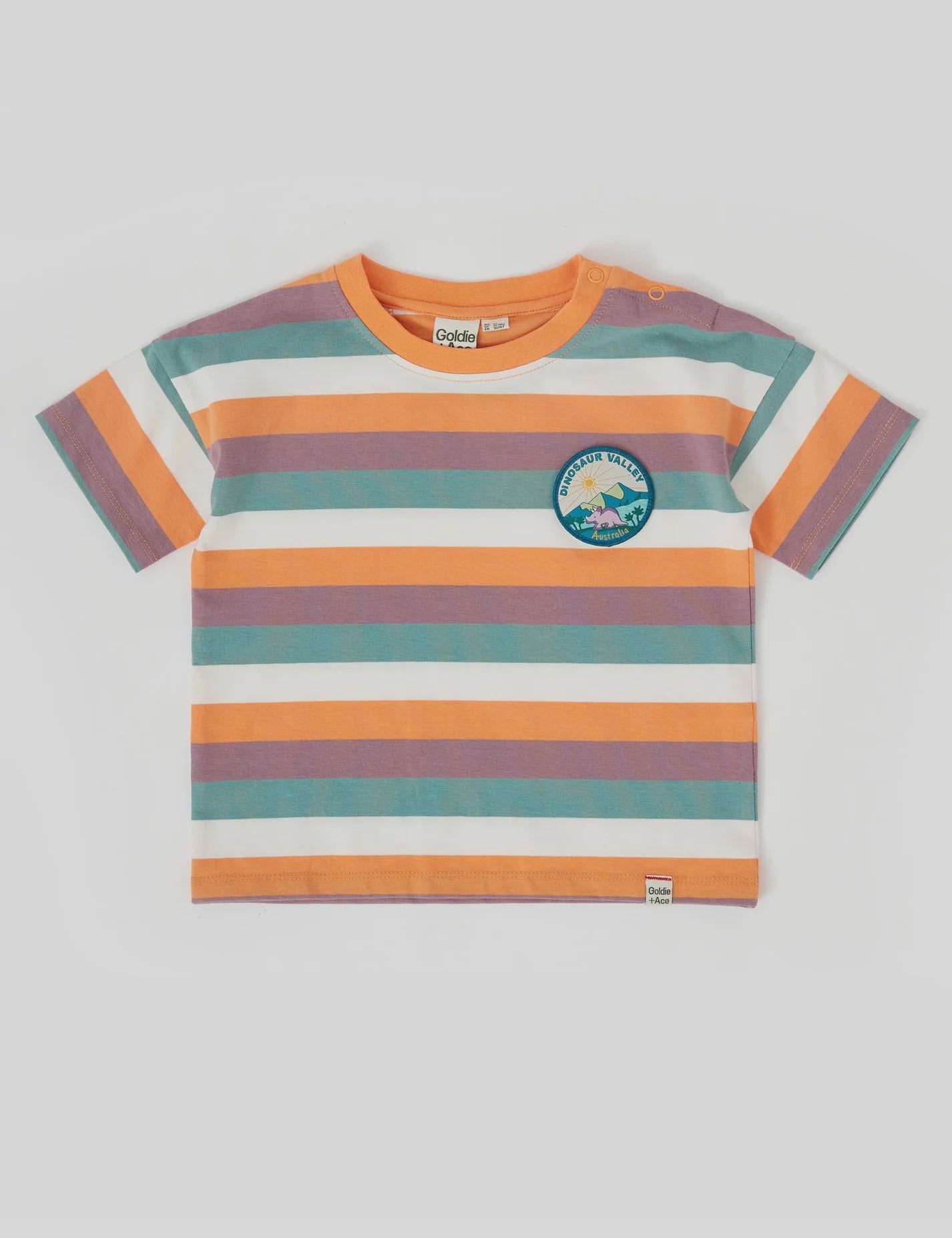 Goldie + Ace - Dino Valley Nostalgia Stripe T-Shirt