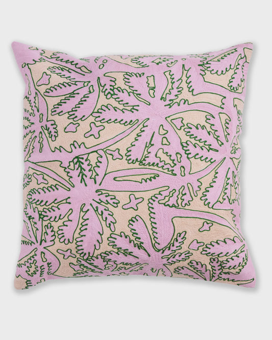 Kip & Co - Balmy Palmy Embroidered Cushion