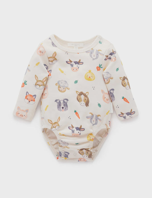 Pure Baby - Farm Friends Thick Bodysuit