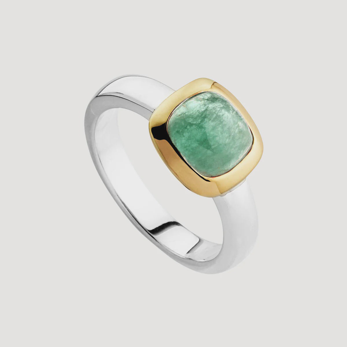 Najo - Two-Tone Aura Green Aventurine Ring - The Ivy Room Adelaide