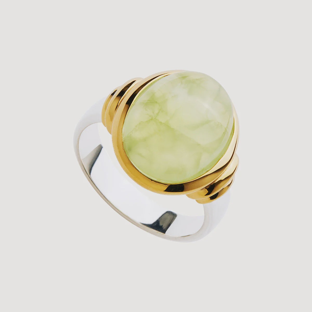 Najo - Natura Oval Prehnite Ring