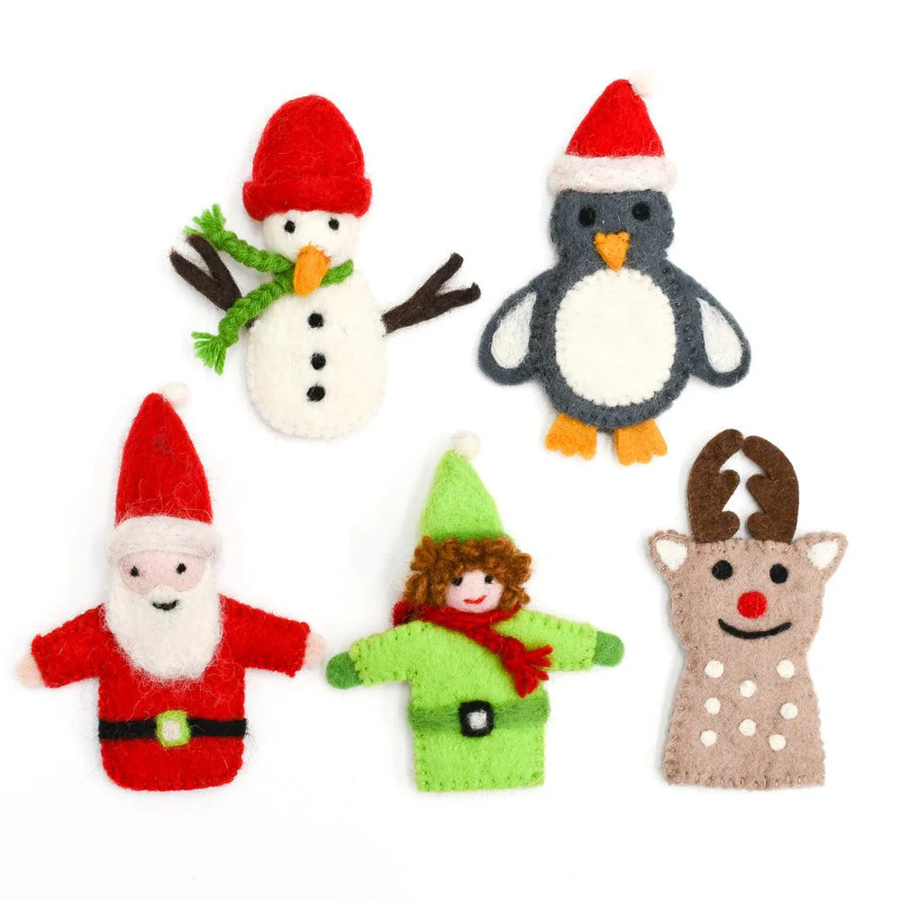 Tara Treasures - Christmas Santa Finger Puppet Set