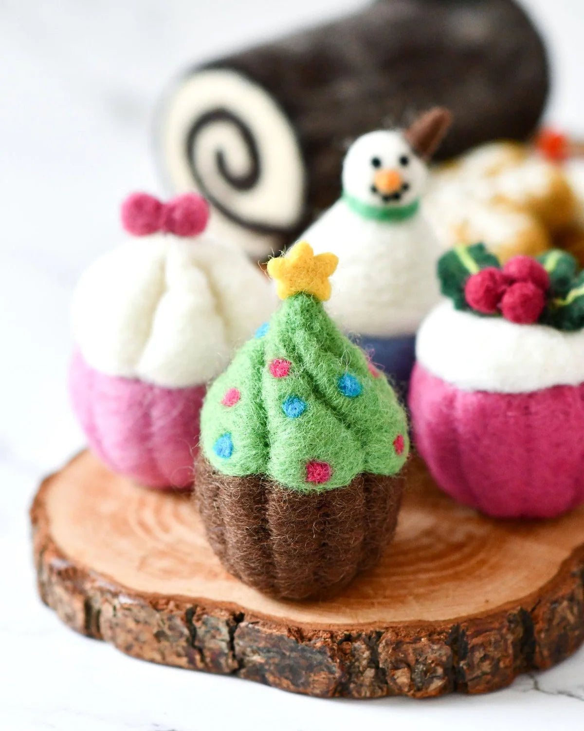 Tara Treasures - Felt Christmas Tree Cupcake