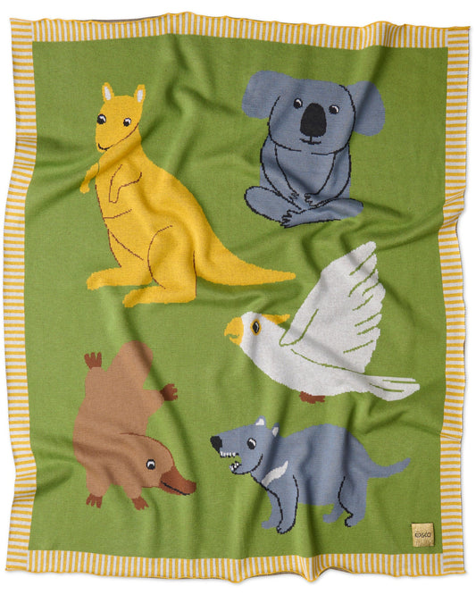 Kip & Co - The Home Among The Gum Trees Cotton Knitted Blanket