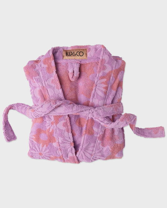 Kip & Co - Peach Fleur Terry Bath Robe