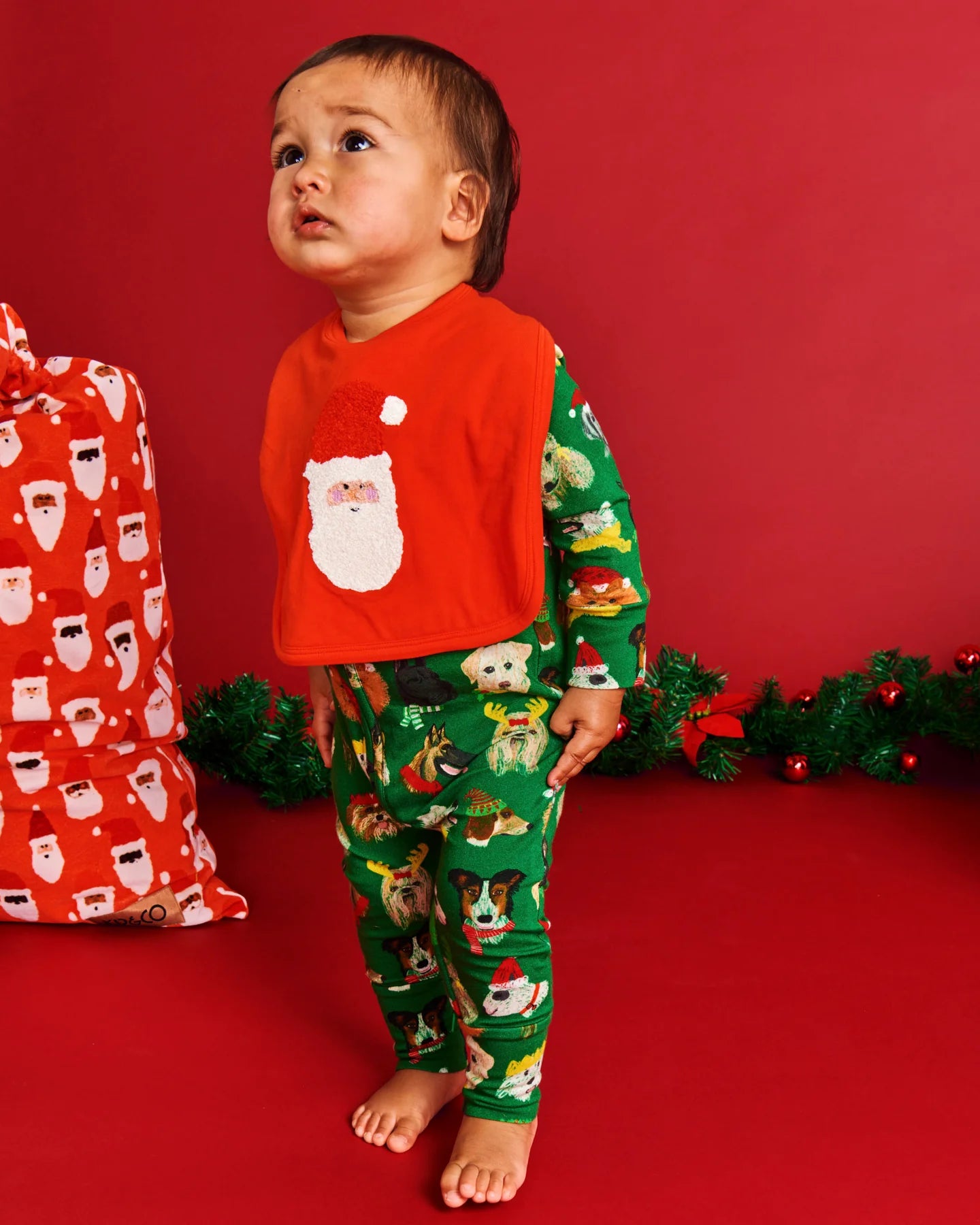 Kip & Co - HoHoHo Red Organic Cotton Bib