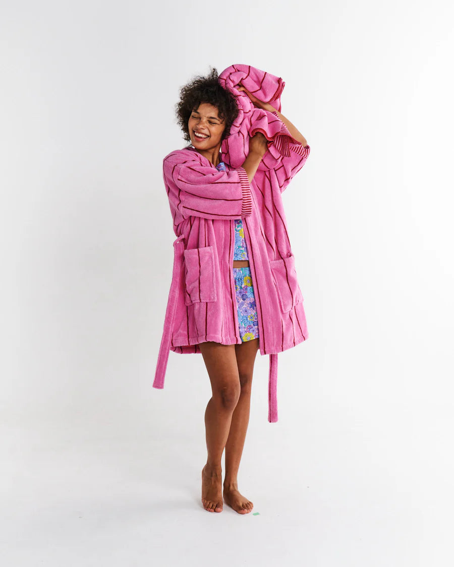 Kip & Co- Iced Vovo Stripe Terry Mini Bath Robe