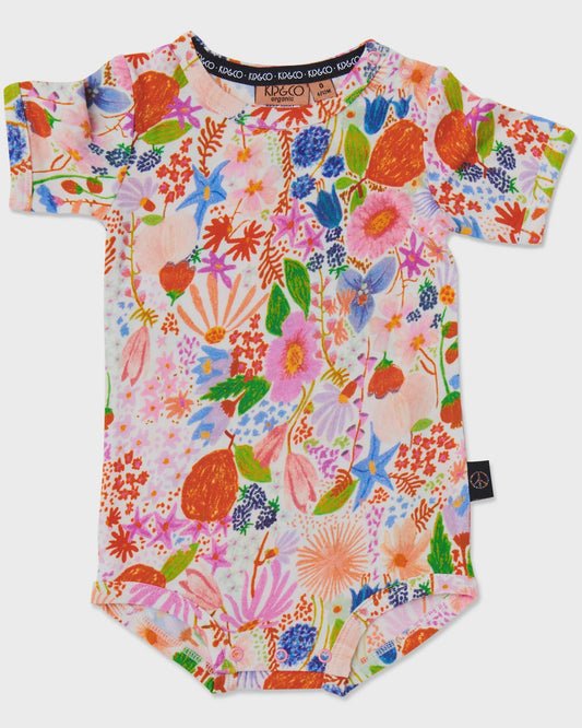 Kip & Co - Meandering Meadow Organic Short Sleeve Romper