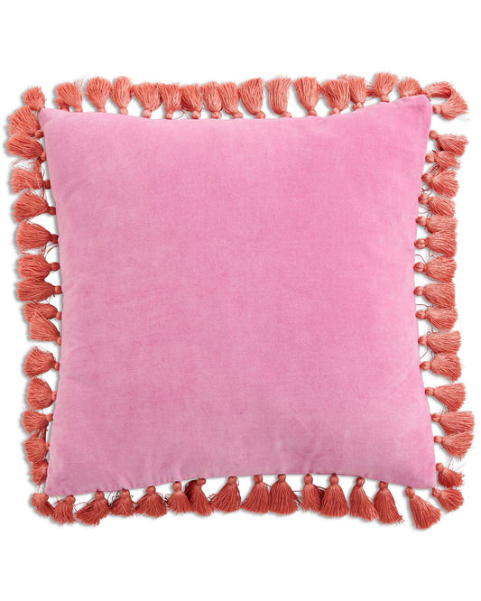 Kip & Co- Rose Bloom Velvet Tassel Cushion