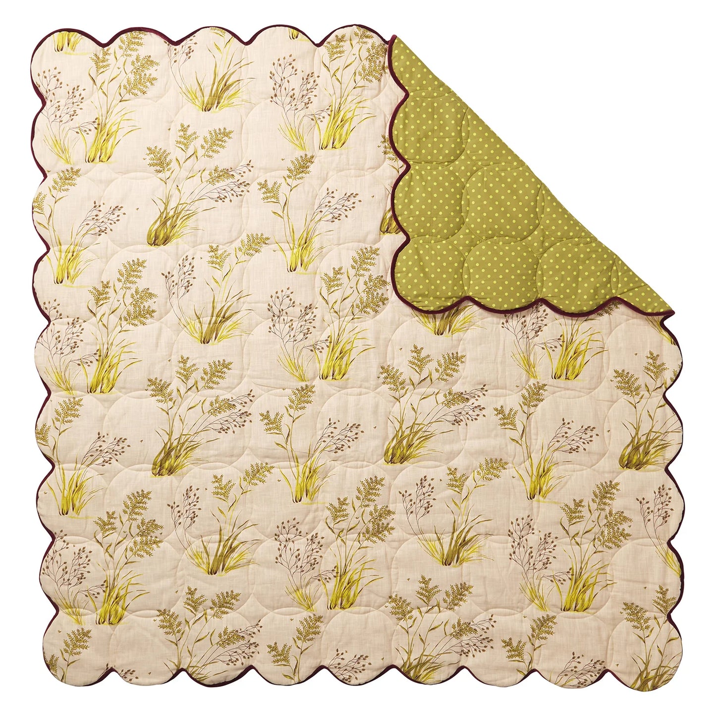 Sage x Clare - Adelyn Scalloped Quilted Coverlet