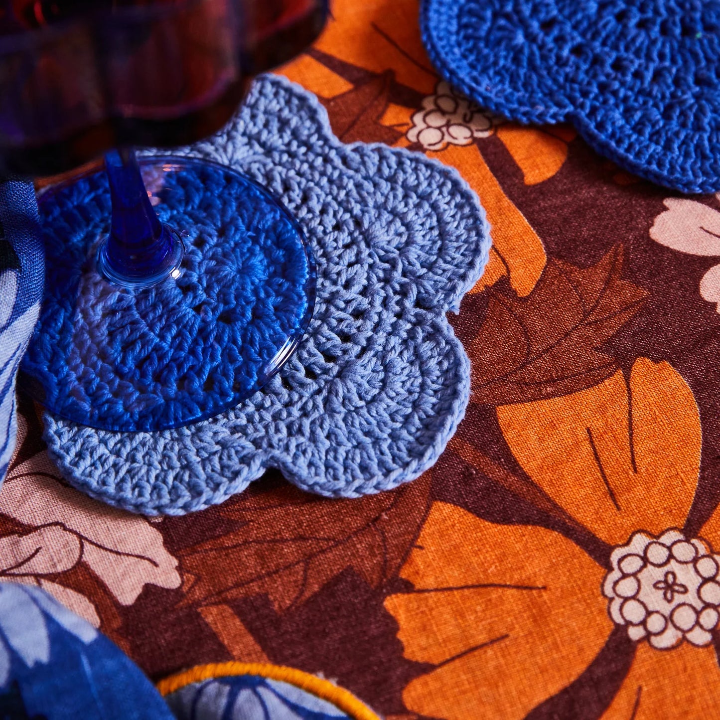 Sage x Clare - Chumo Crochet Coaster Set - Lapis - The Ivy Room Adelaide