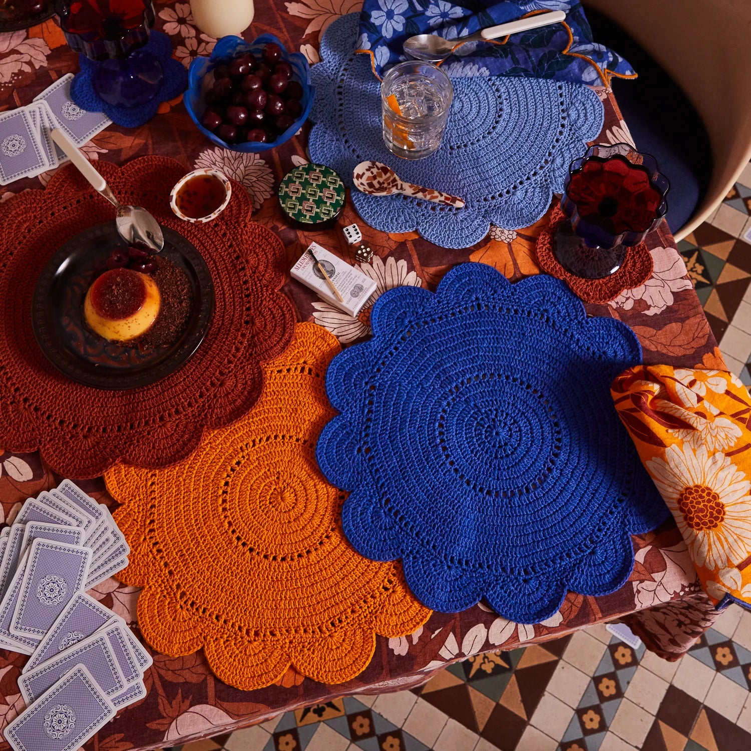 Sage x Clare - Chumo Crochet Placemat Set - Lapis - The Ivy Room Adelaide