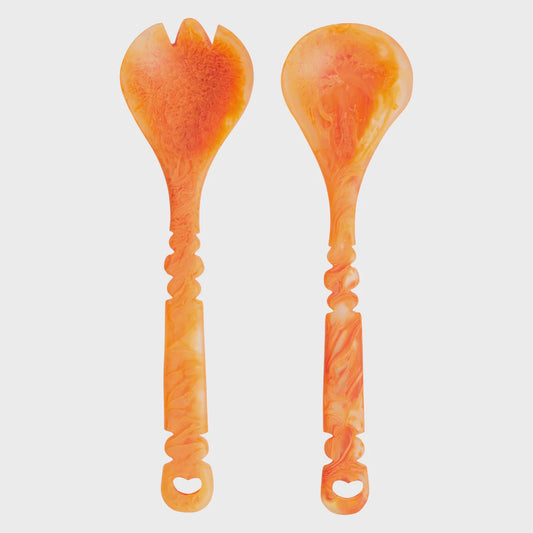 Sage x Clare - Resin Wilkie Salad Servers Persimmon