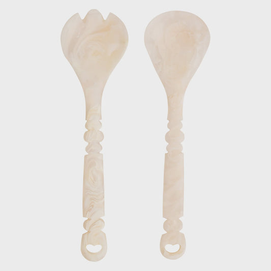 Sage x Clare - Resin Wilkie Salad Servers Vanilla