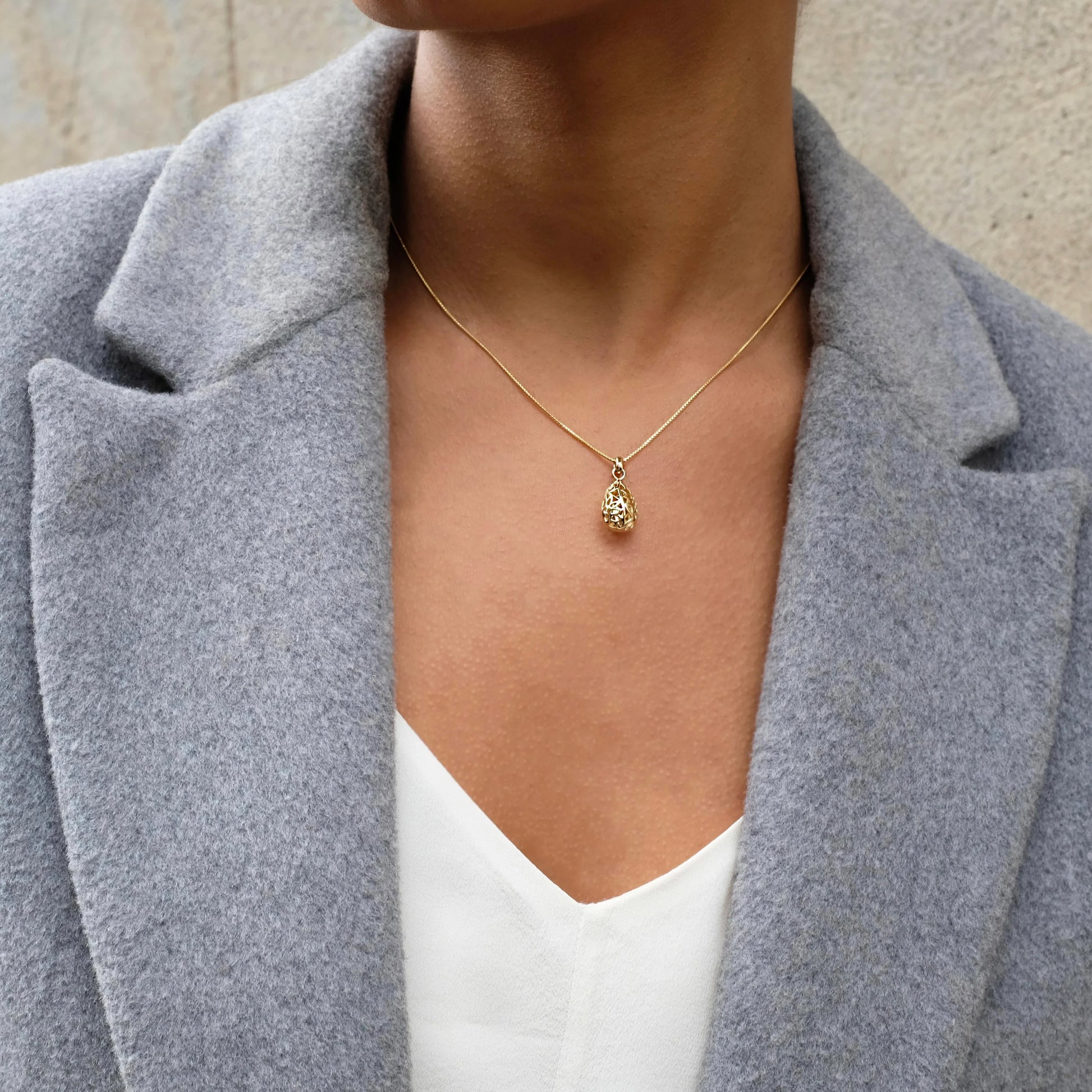 Najo - Necklace Cutout Teardrop Gold - The Ivy Room Adelaide