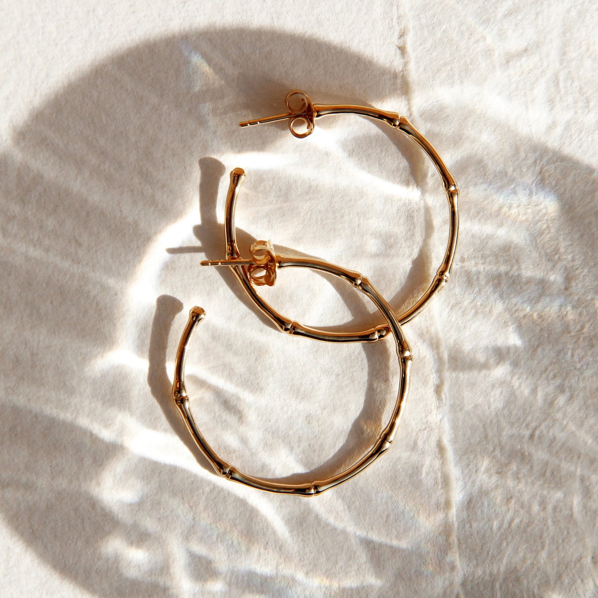 Najo - Bamboo Style Hoop Earring Gold - The Ivy Room Adelaide